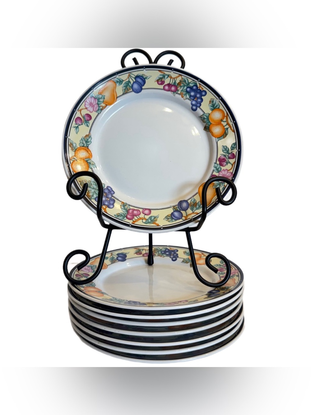 LOT of 4 ONEIDA Select Salad Plates Stoneware Orchard Pattern 7.75" Discontinued
